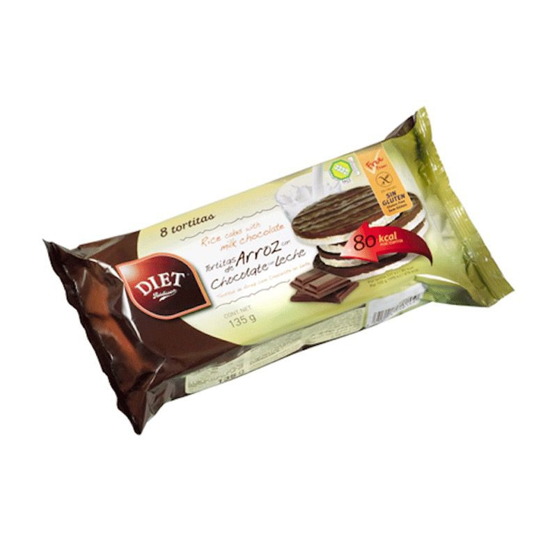 TORTITAS DE ARROZ CHOCOLATE C/LECHE D.R. 135GR